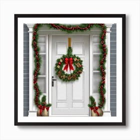 Christmas Door 2 Art Print