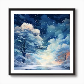 Frost-kissed Holiday Hues Art Print