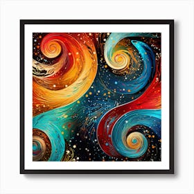 Abstract Swirls Painting 1 Art Print