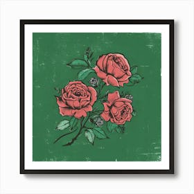 Branch With Flowers Roses Isolated Vintage Grunge Ylvbijsdtvu1u Bf8slbww Kv4a2wp Q52ledg0175kdw (1) Art Print