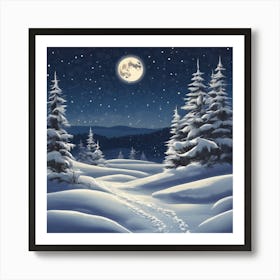 Snowy Winter Landscape Art Print