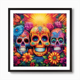 Day Of The Dead Skulls 23 Art Print