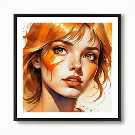 Orange Girl Art Print