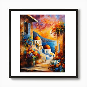 Greece By The Sea Art Print