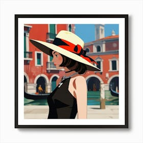 Italian girl in Venice 1 Art Print