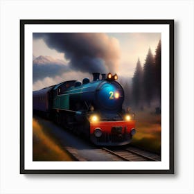 Train In The Mountains Art Print