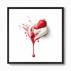 Strawbery And Cream Art By Csaba Fikker 022 Art Print