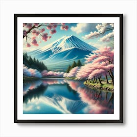 Cherry Blossoms In Fuji Art Print