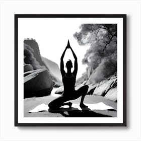 Woman In Yoga Pose Art Print