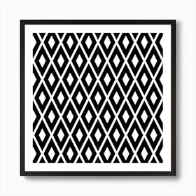 Black And White Diamond Pattern Art Print