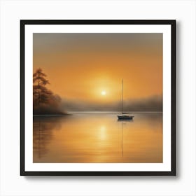 Sunset Sailboat Art Print