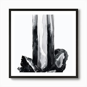 Black And White Of A Quartz Art Print