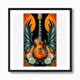 Guitar With Wings 3 Art Print