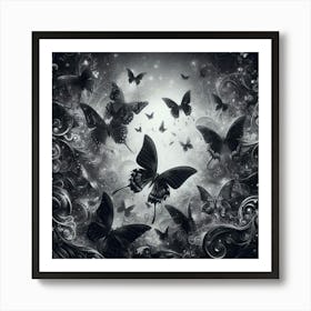 Black And White Butterflies 29 Art Print