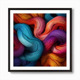 Colorful Yarn Skeins Background Art Print