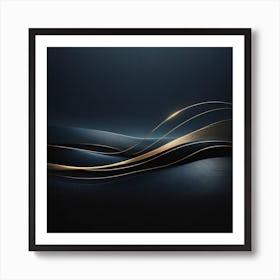 Abstract Gold And Black Background Art Print