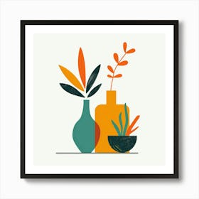 Floral Arrangement In Vases 1 Art Print