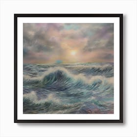 Storm at sea 3 Art Print