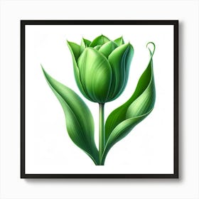 Green Tulip Art Print