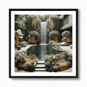 Pool In A Garden Art Print