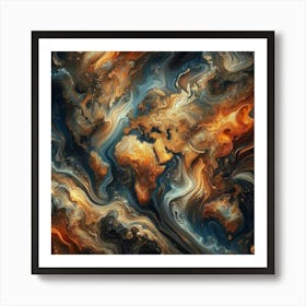 Abstract World Map 9 Art Print