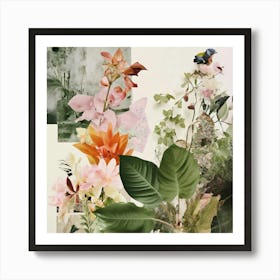 Collage Texture Photography Pictures Fonts Pastel Botanical Plants Layered Mixed Media Vi (18) Art Print