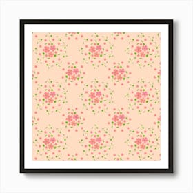 Wildflowers On Pink Romantic Pattern Art Print