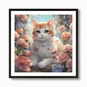 Cat In A Window Art Print