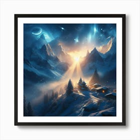 Snowy Mountains Art Print