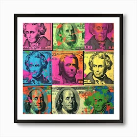 Dollar Bills Pop Art 4 Art Print