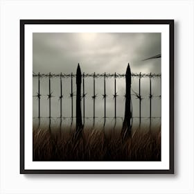 Barbed Wire Fence Art Print