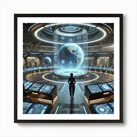 A Futuristic Science Fiction Scene Of The High Com Art Print