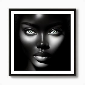 Black Woman With Green Eyes 32 Art Print