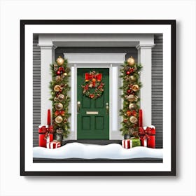 Christmas Door 3 Art Print