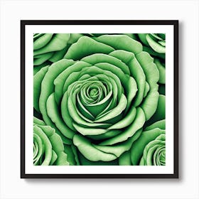 Green Roses 1 Art Print