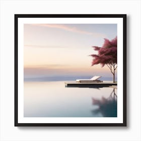 Sunset At The Pool Art Print