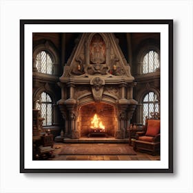 Fireplace In A Castle 1 Art Print