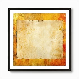 A Watercolor Illustration Of An Old Weathered Piece Of Paper Art Placed Against An Abstract Golden (2) Art Print