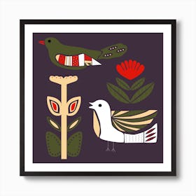 Folkie Birds 1 Art Print