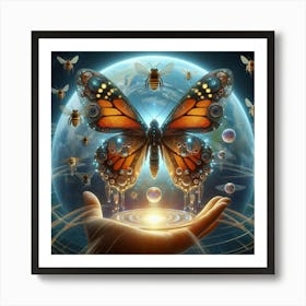 Butterfly In The Hand Art Print