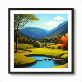 Valley In The Mountains 3 Art Print