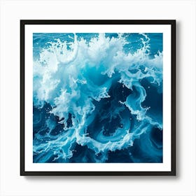 Blue Ocean Waves Art Print