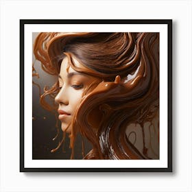 Woman In Chocolate Portrait Art Print