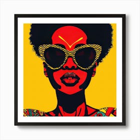 Vibrant Shades Series. Contemporary Pop Art With African Twist, 1 Art Print