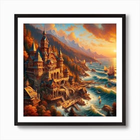 Castle On The Ocean Art Print