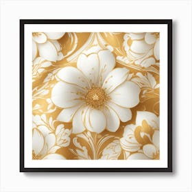 Wallpaper Gold And White Art Print