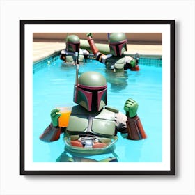 Mandalorian Pool Party Art Print