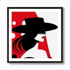 Woman In A Hat 15 Art Print