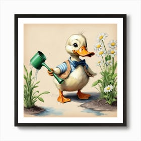 Duck In The Garden 3 Art Print