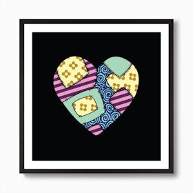 Patchwork Heart Art Print